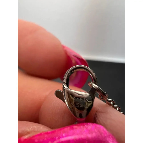 Tigers eye pendant in sterling silver with stainless steel chain - Picture 6 of 11